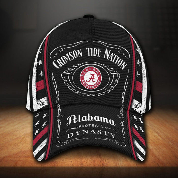Alabama Crimson Tide Jack Daniel Logo 3D Baseball Cap Black CNI298