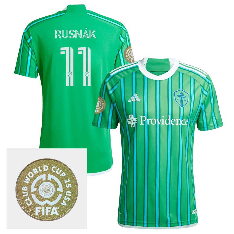 Albert Rusnk 11 Seattle Sounders FC 2024 The Anniversary Kit FIFA Club World Cup 25 USA Patch Men Jersey - Green