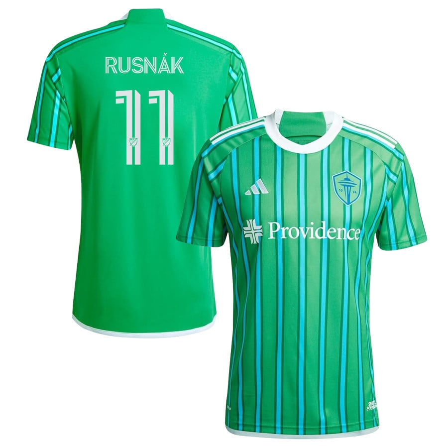 Albert Rusnk 11 Seattle Sounders FC 2024 The Anniversary Kit Men Jersey - Green