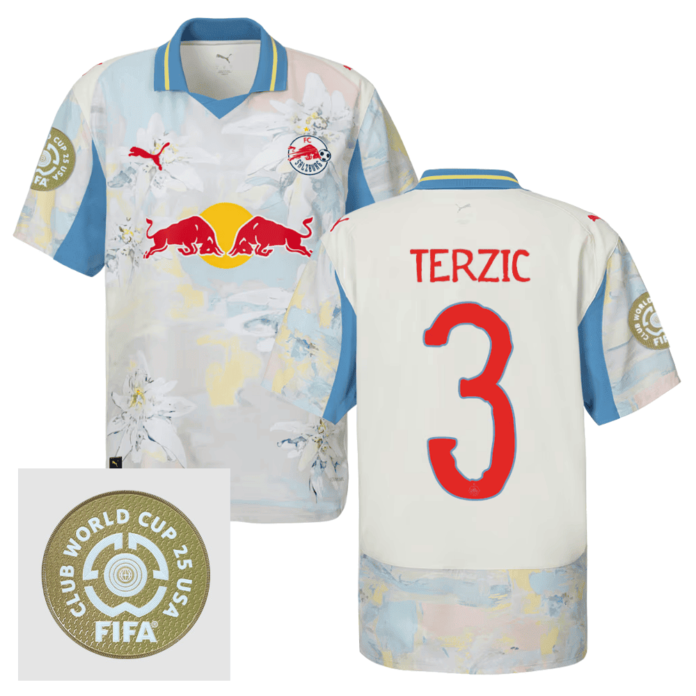 Aleksa Terzi 3 Red Bull Salzburg x KidSuper 2025/26 FIFA Club World Cup 25 USA Patch Men Jersey - Beige