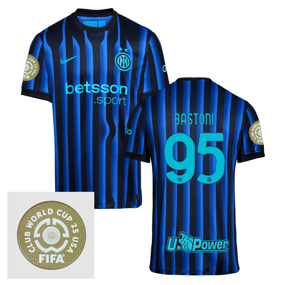 Alessandro Bastoni 95 Inter Milan FIFA Club World Cup 25 USA Patch Home Men Jersey - Blue