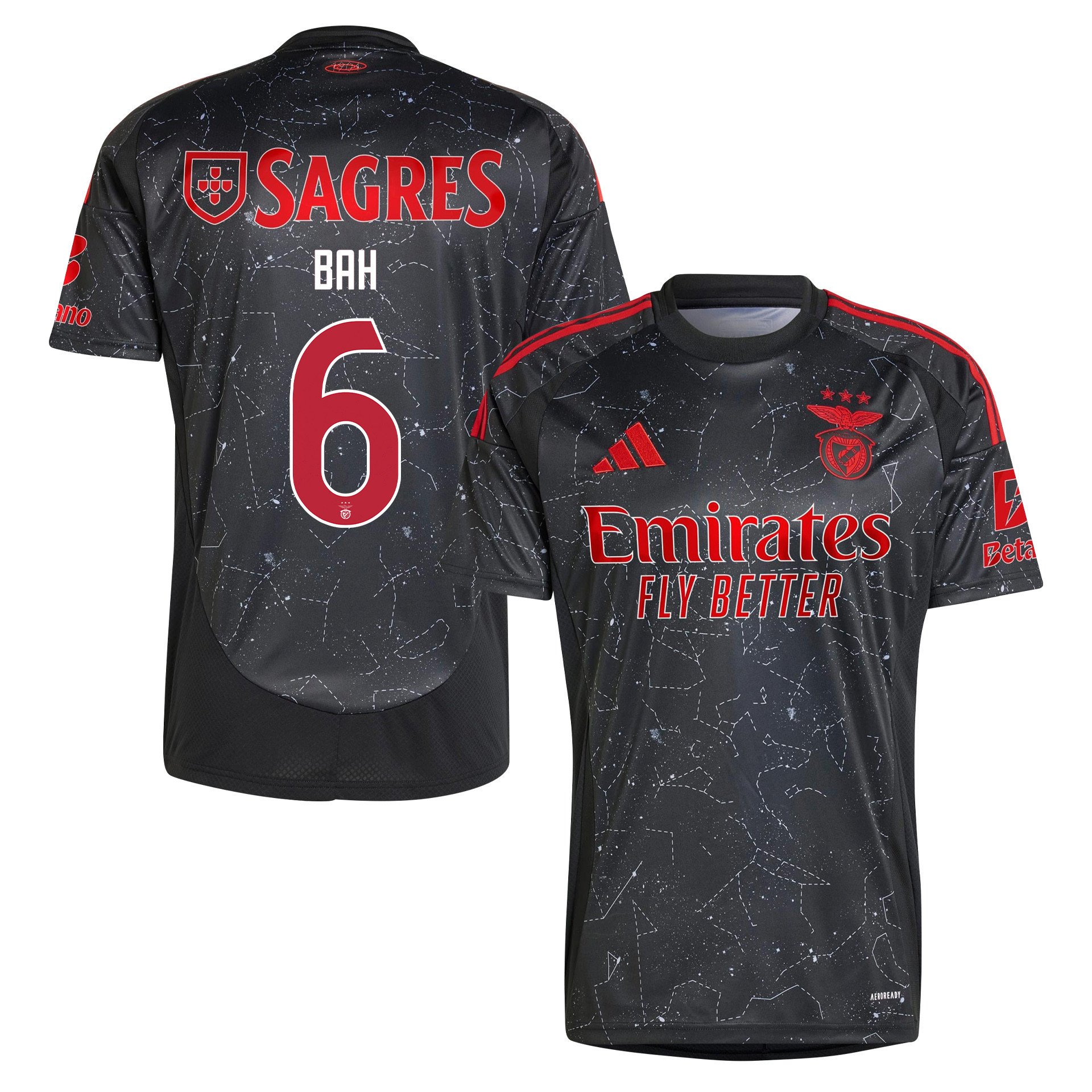 Alexander Bah 6 S.L. Benfica 2024/25 Away Men Jersey - Black