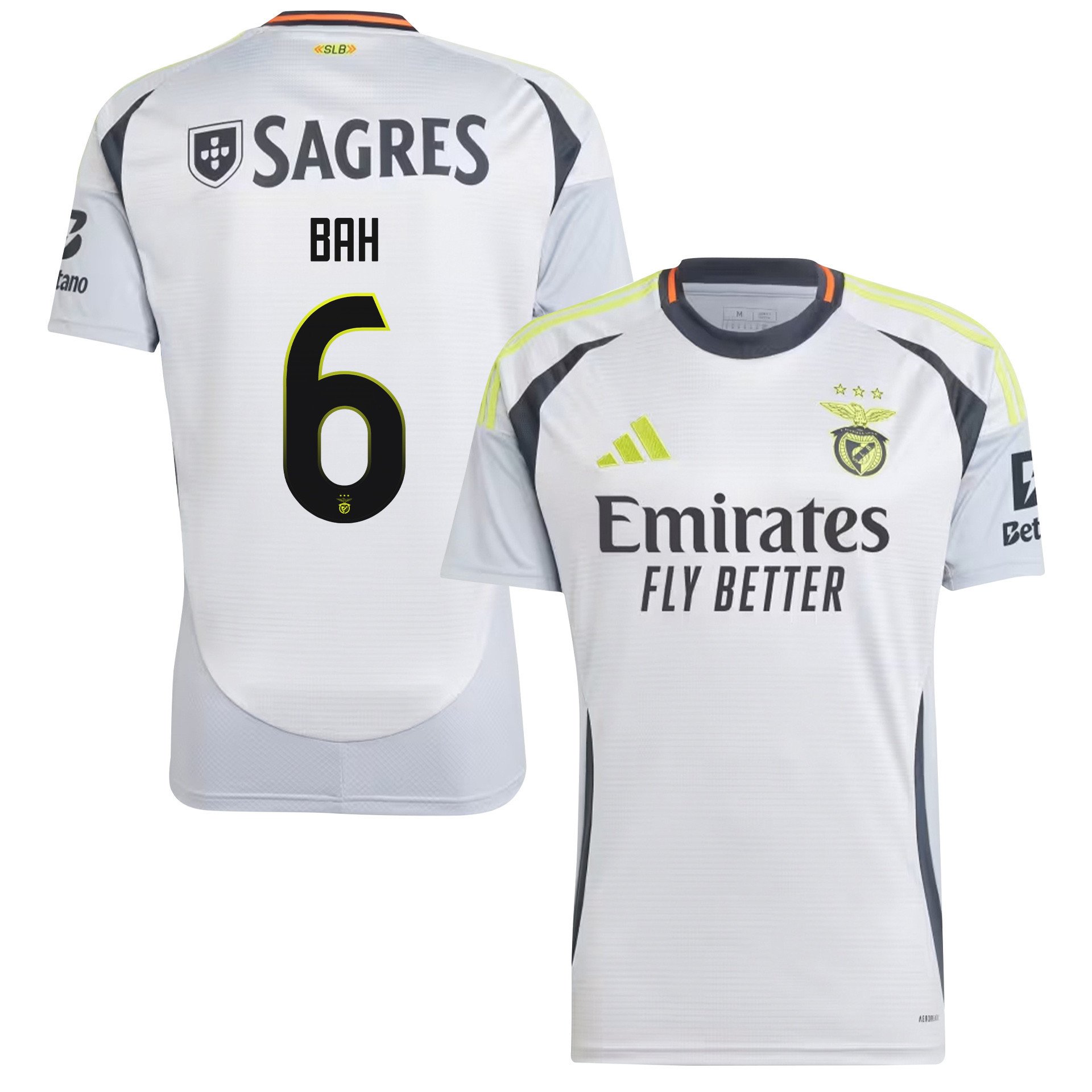 Alexander Bah 6 S.L. Benfica 2024/25 Third Men Jersey - White