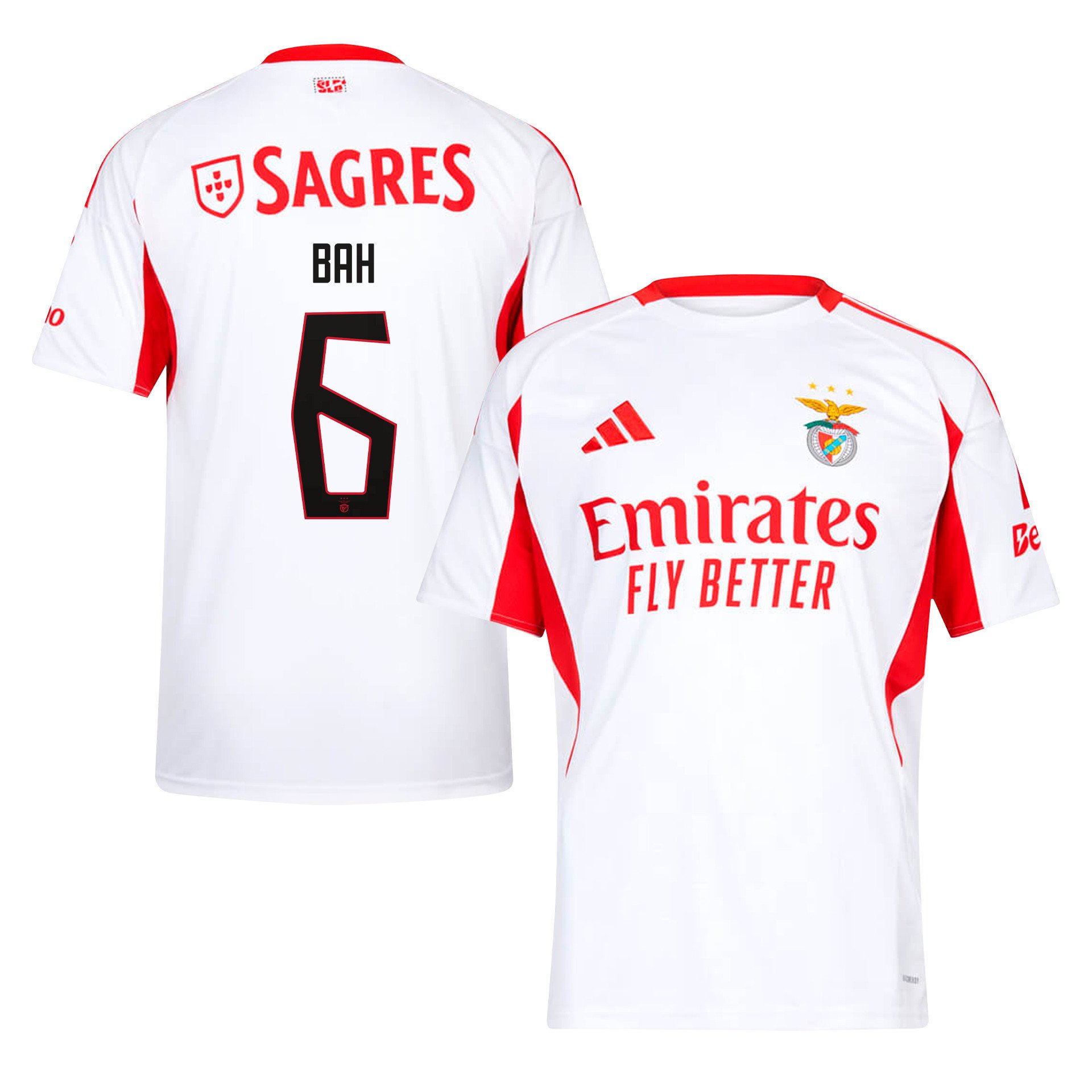Alexander Bah 6 SL Benfica 2025/26 Away Men Jersey - White