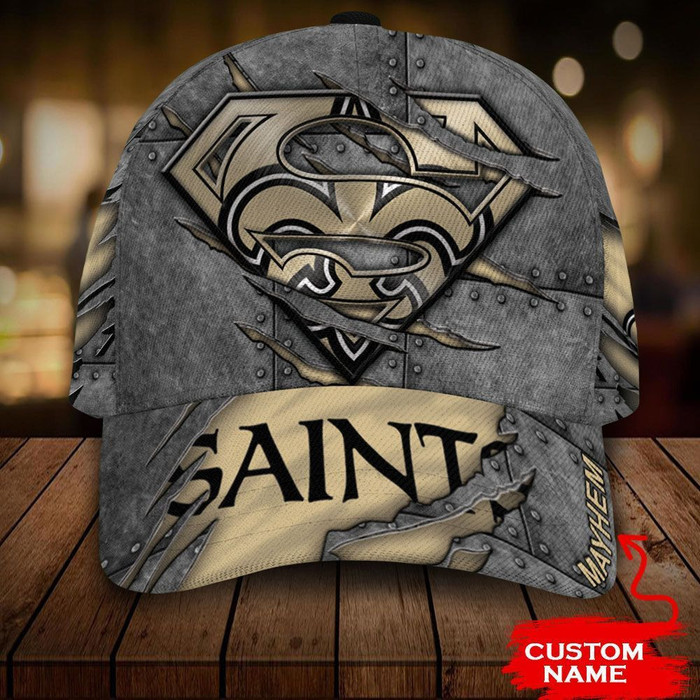 All Over Print 3D Baseball Cap New Orleans Saints Superman 3D Baseball Cap CNI1541