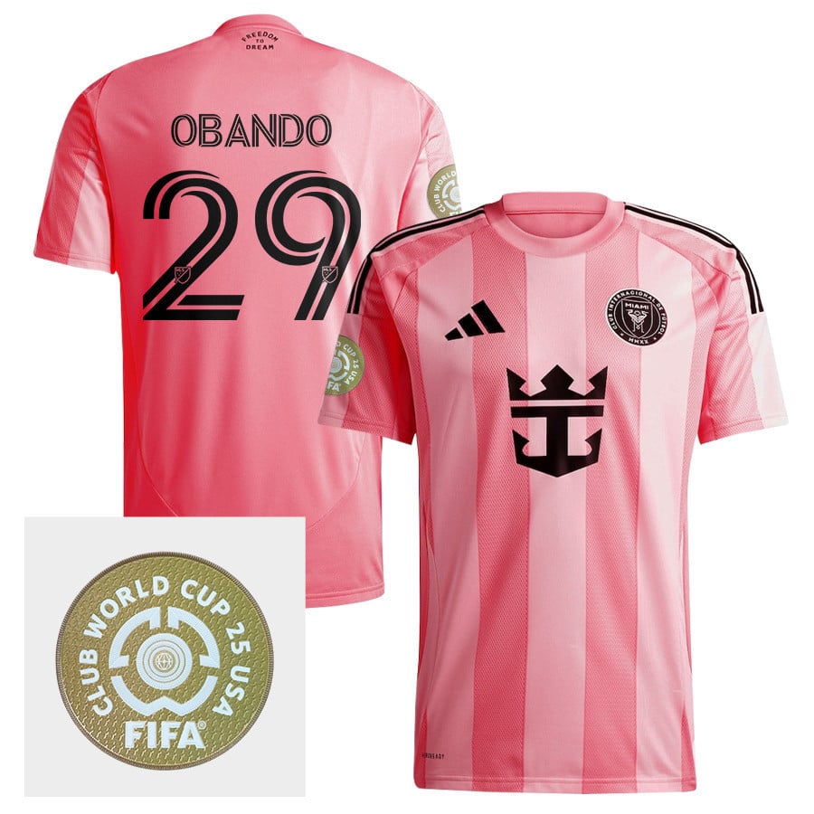 Allen Obando 29 Inter Miami CF 2025 Euforia FIFA Club World Cup 25 USA Patch Men Jersey - Light Pink