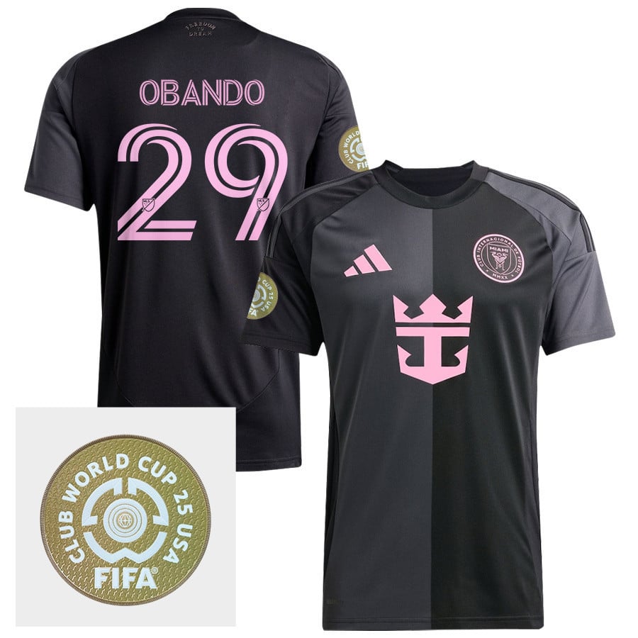 Allen Obando 29 Inter Miami CF 2025 The Fortitude Kit FIFA Club World Cup 25 USA Patch Men Jersey - Black
