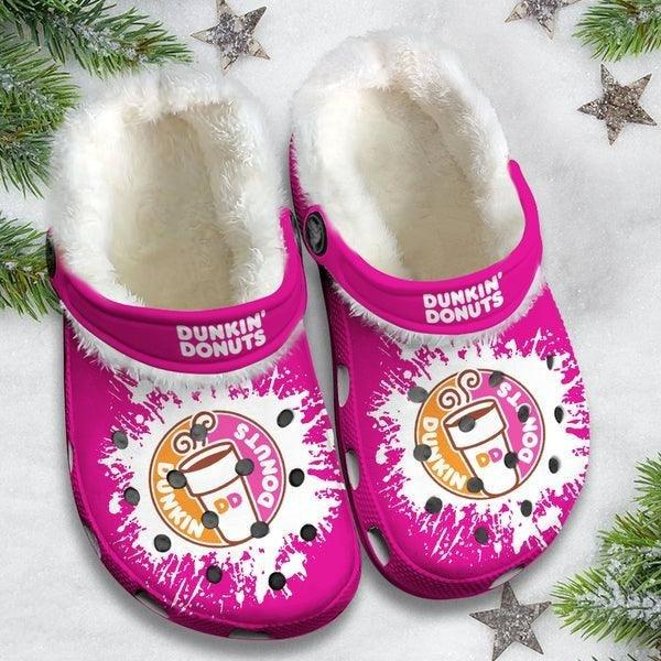 Amazing Dunkin Donut Pink Tie Dye Pattern Fleece Crocs