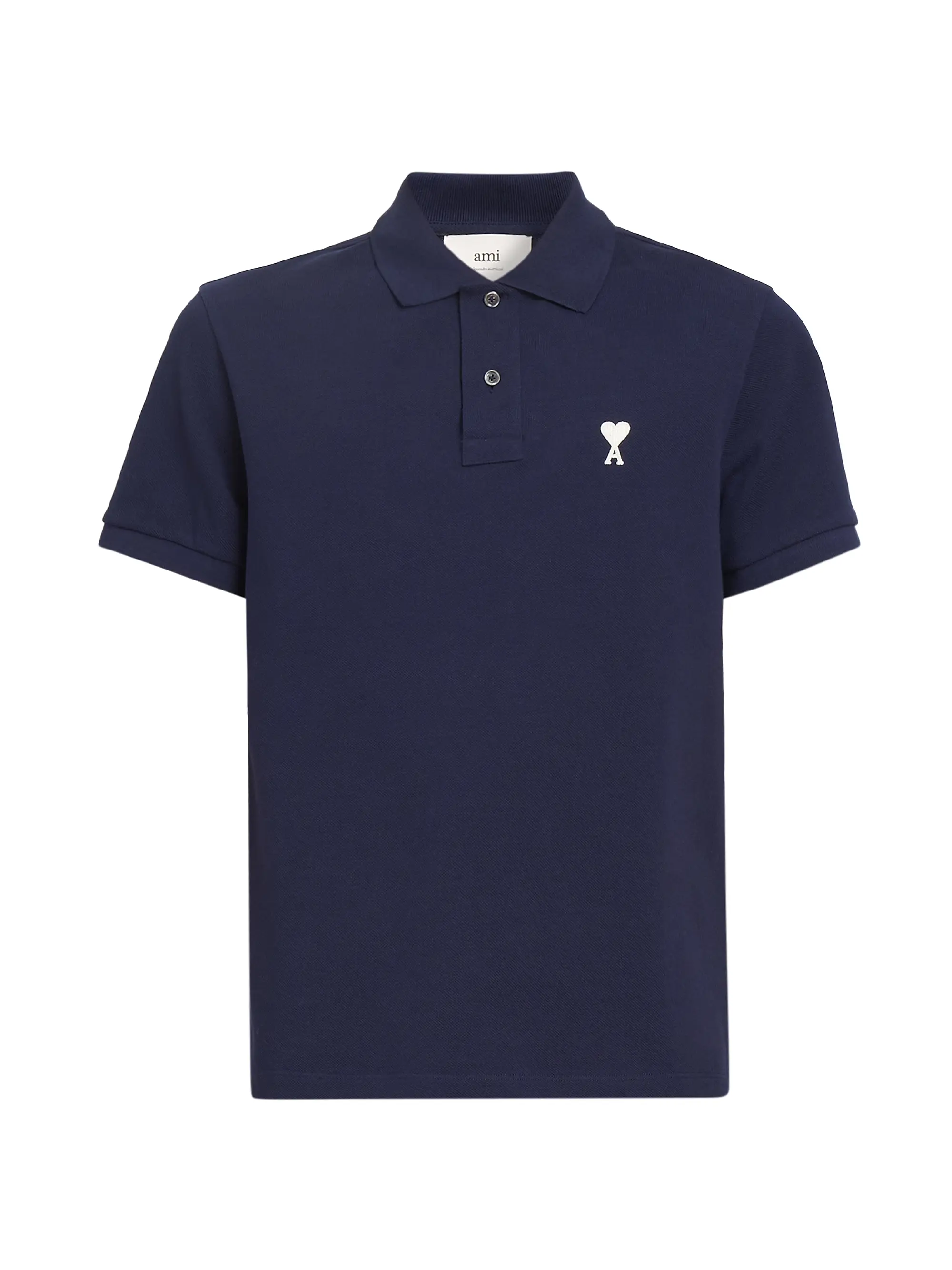 AMI Paris Ami De Coeur Cotton Polo Shirt Night Blue