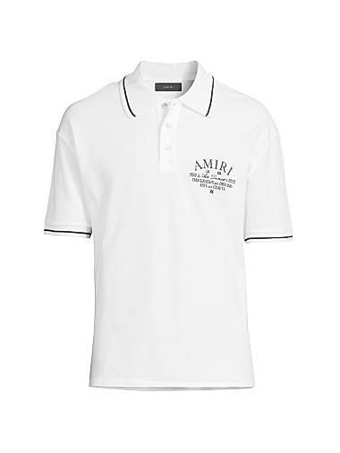 Amiri Arts District Cotton Polo Shirt White