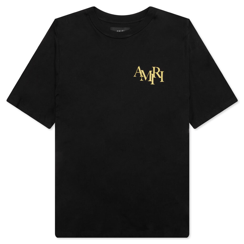 Amiri Crystal Champagne Tee - Black