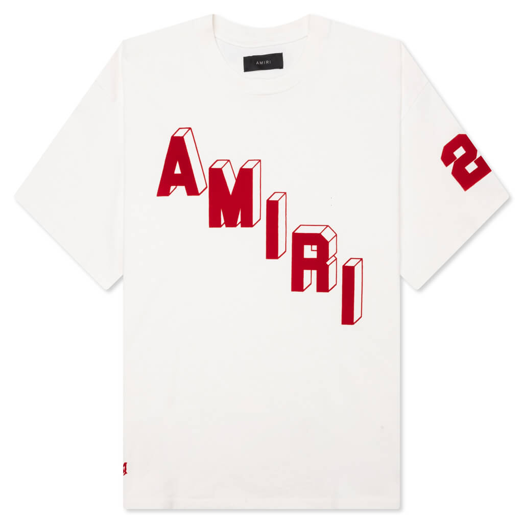 Amiri Flocked Hockey Skater Tee - Vanilla Ice