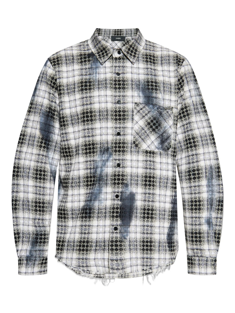 Amiri Frayed Checked Shirt