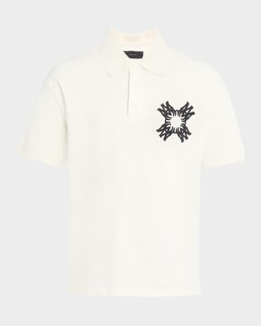 Amiri Men's Embroidered MA Quad Polo Shirt Alabaster