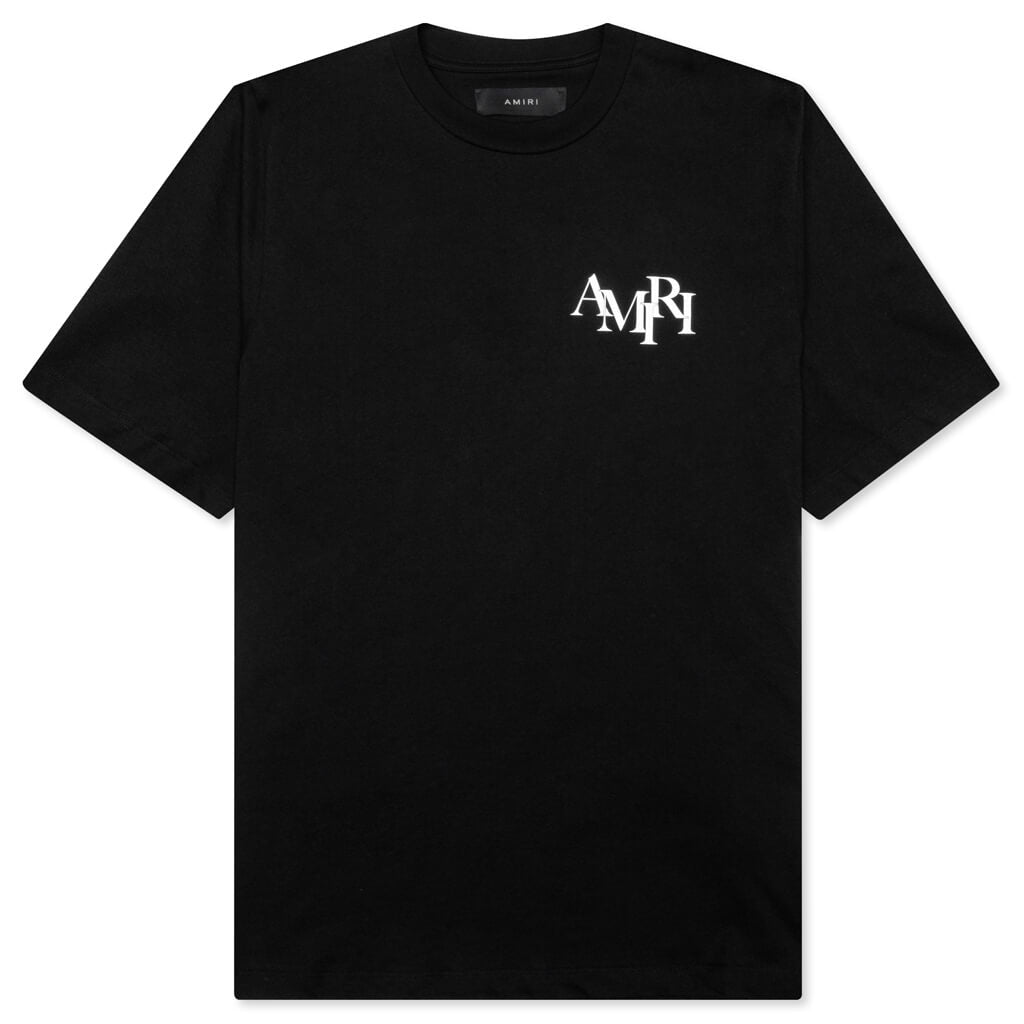 Amiri Staggered Logo Tee - Black