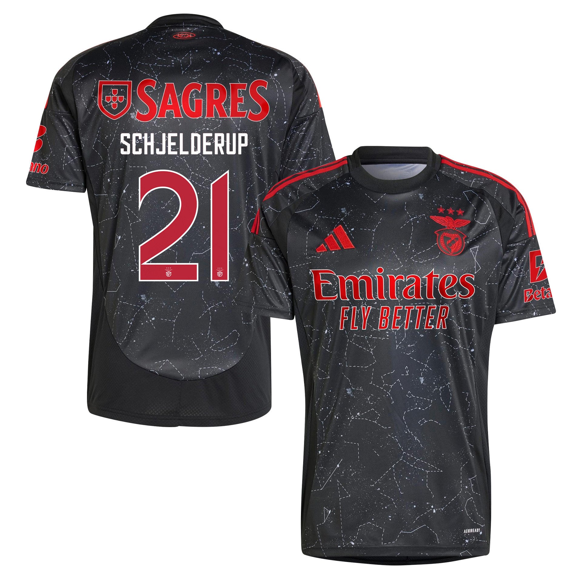 Andreas Schjelderup 21 S.L. Benfica 2024/25 Away Men Jersey - Black