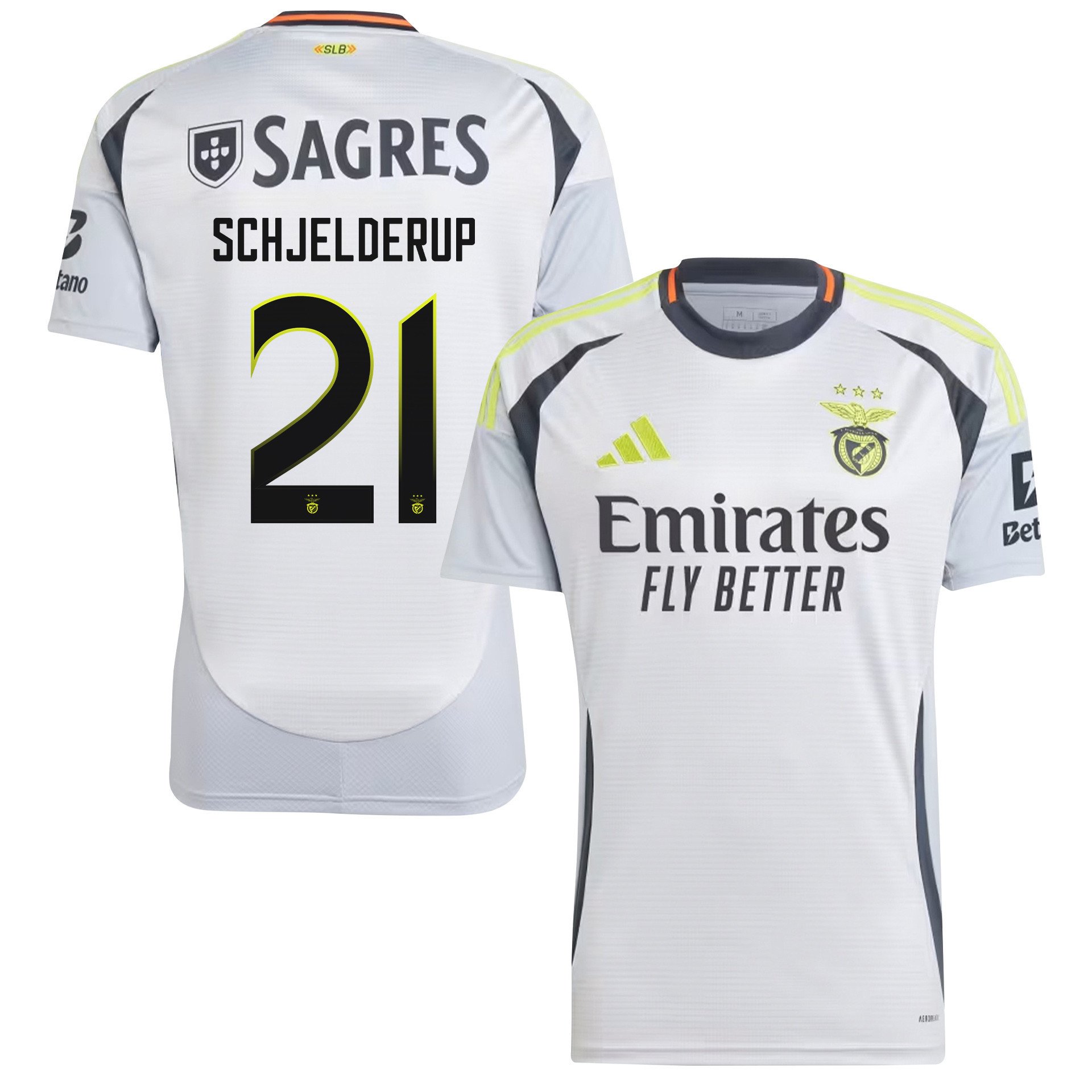 Andreas Schjelderup 21 S.L. Benfica 2024/25 Third Men Jersey - White