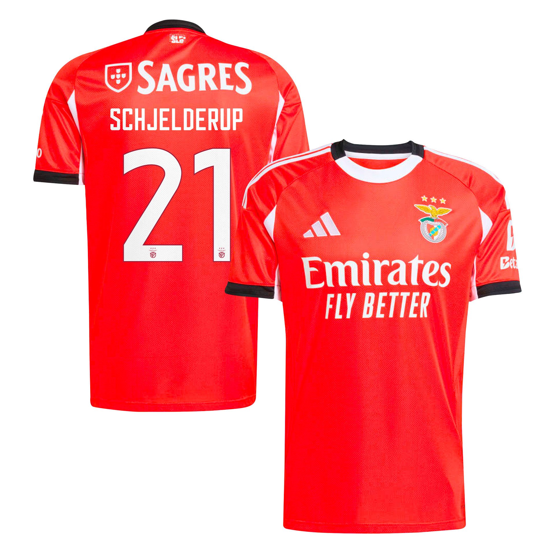 Andreas Schjelderup 21 SL Benfica 2025/26 Home Men Jersey - Red