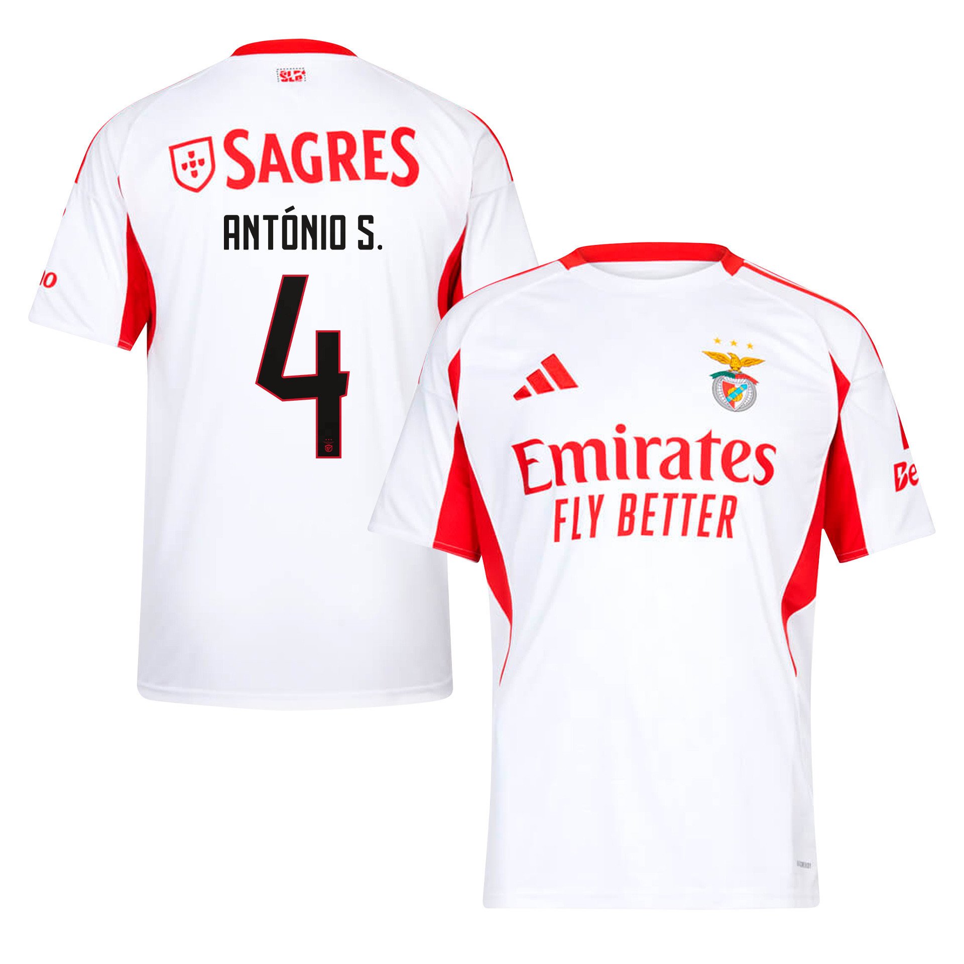 Antnio Silva 4 SL Benfica 2025/26 Away Men Jersey - White