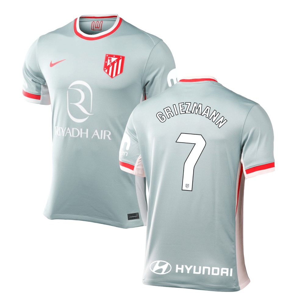 Antoine Griezmann 7 Atletico de Madrid 2024-25 Away Match Jersey - Gray