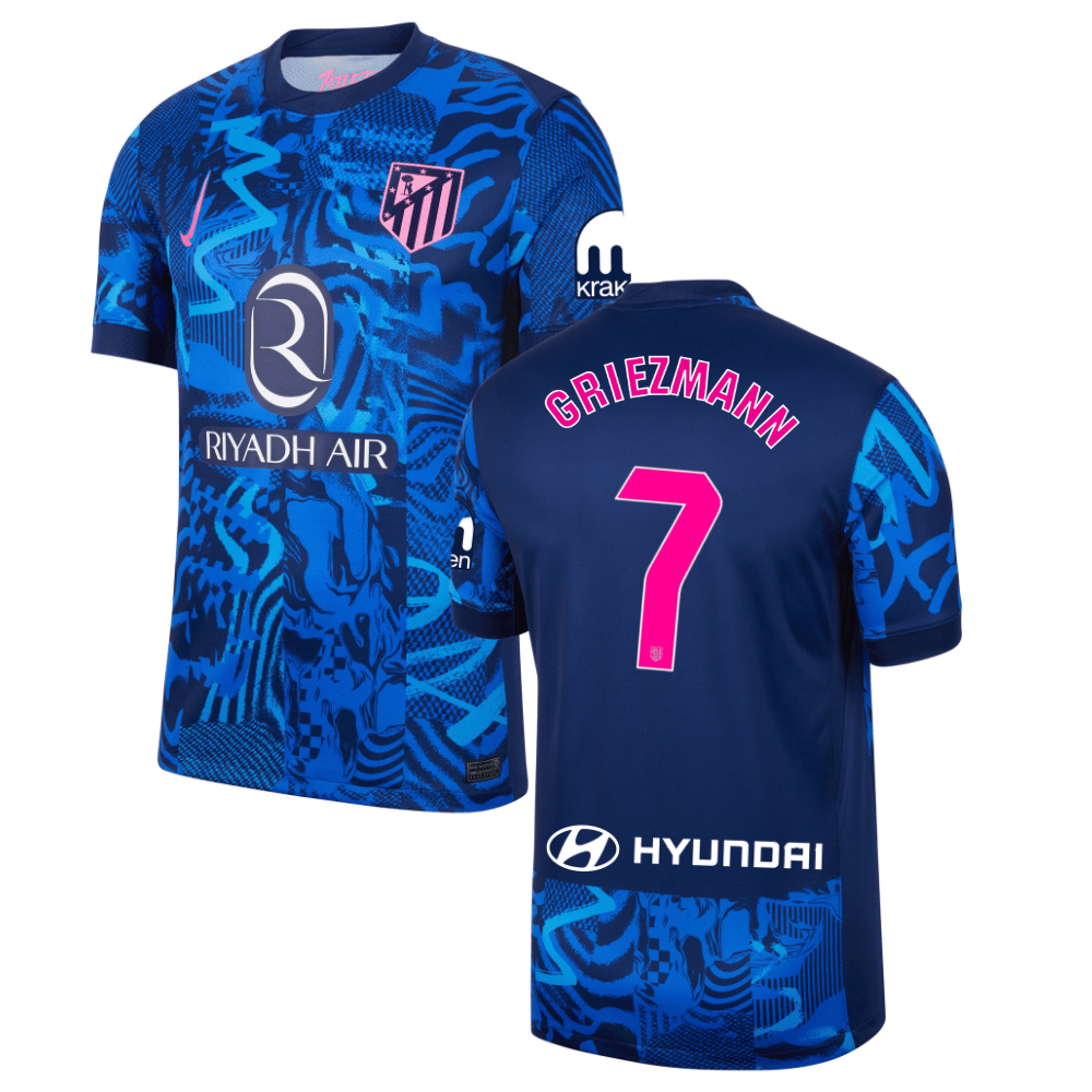 Antoine Griezmann 7 Atletico de Madrid 2024-25 Third Match Jersey - Blue