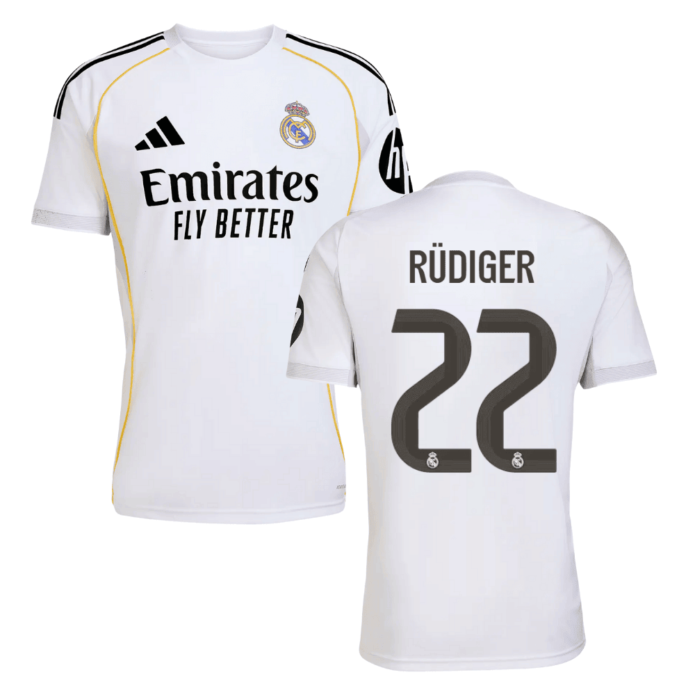 Antonio Rdiger 22 Real Madrid 2025/26 Home Men Jersey - White