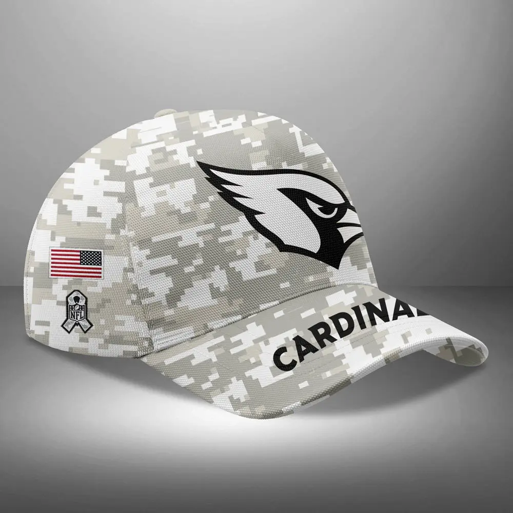 Arizona Cardinals Nfl Arctic Camo 2024 Salute To Service Custom Name And Year Classic Cap