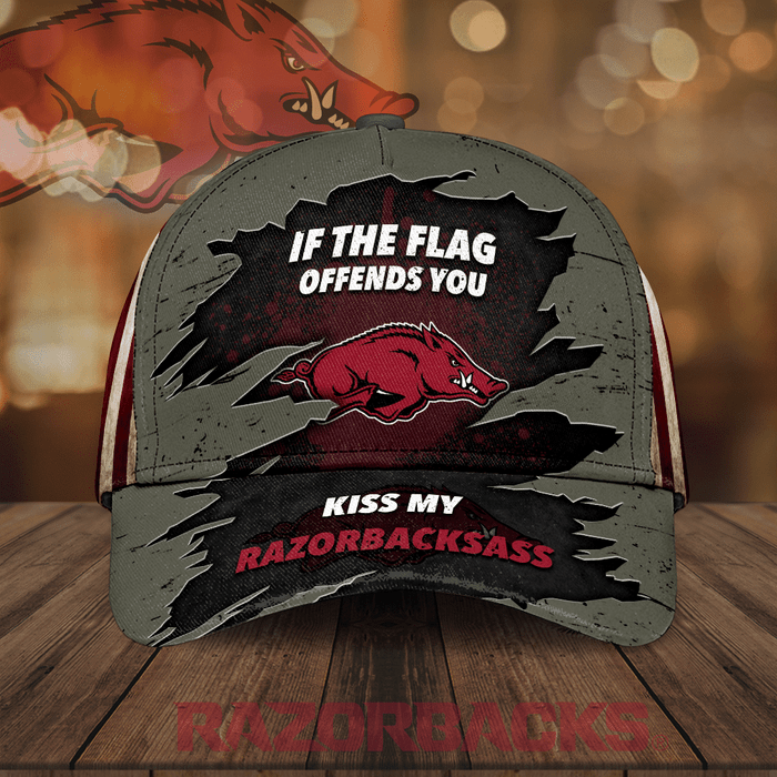 Arkansas Razorbacks If The Flag Offends You Kiss My Razorbacksass 3D Classic Baseball Cap/Hat Cgi2261