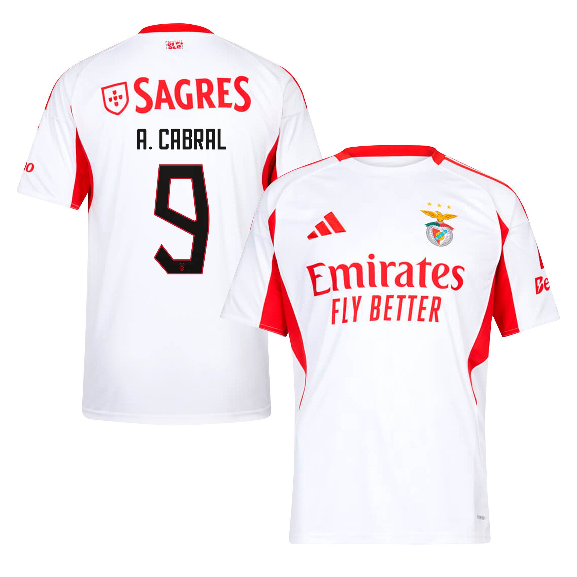 Arthur Cabral 9 SL Benfica 2025/26 Away Men Jersey - White