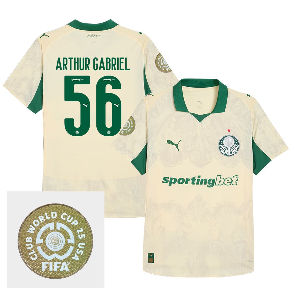 Arthur Gabriel 56 SE Palmeiras x KidSuper 2025/26 FIFA Club World Cup 25 USA Patch Men Jersey - Yellow