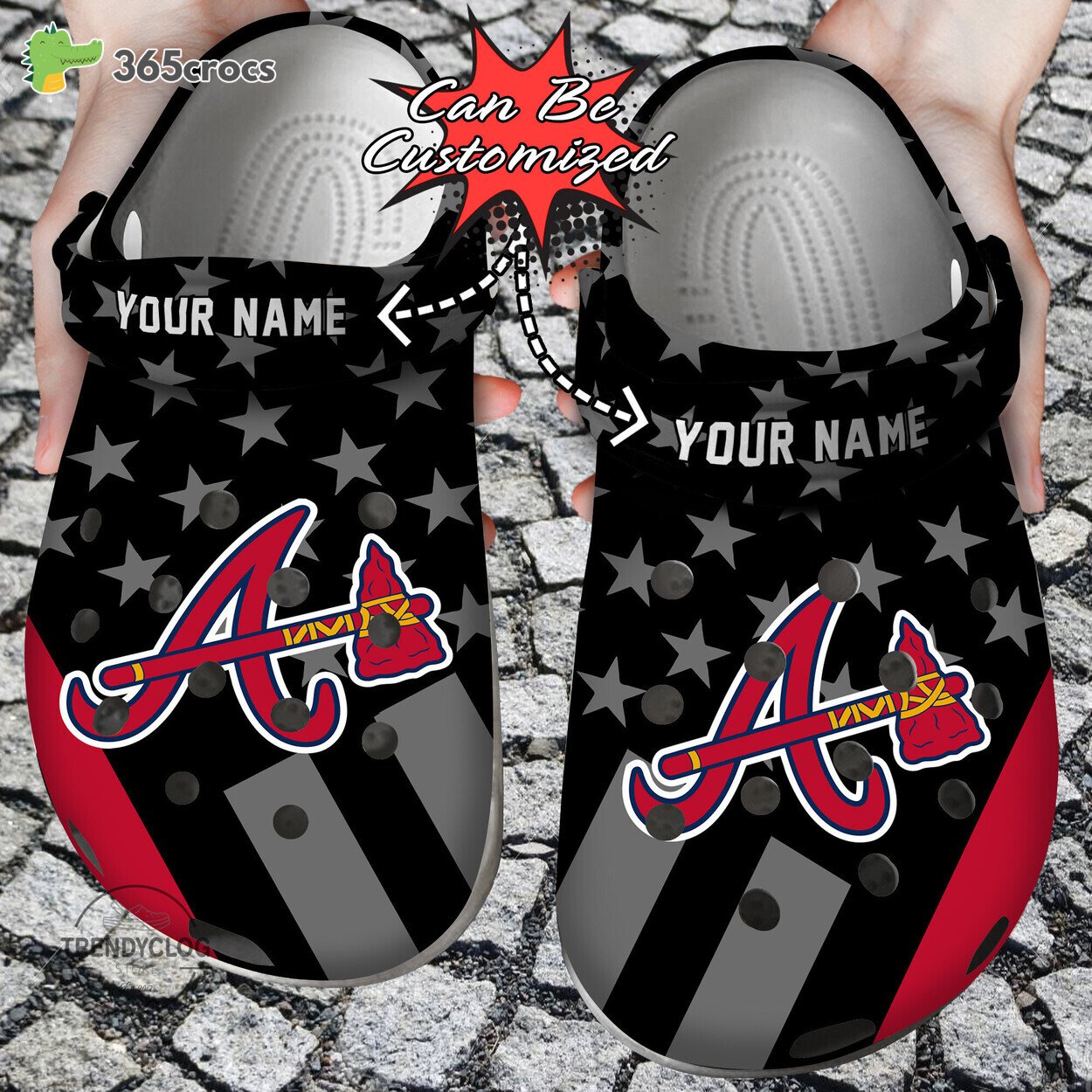 Atlanta Braves Star Flag Clog Shoes