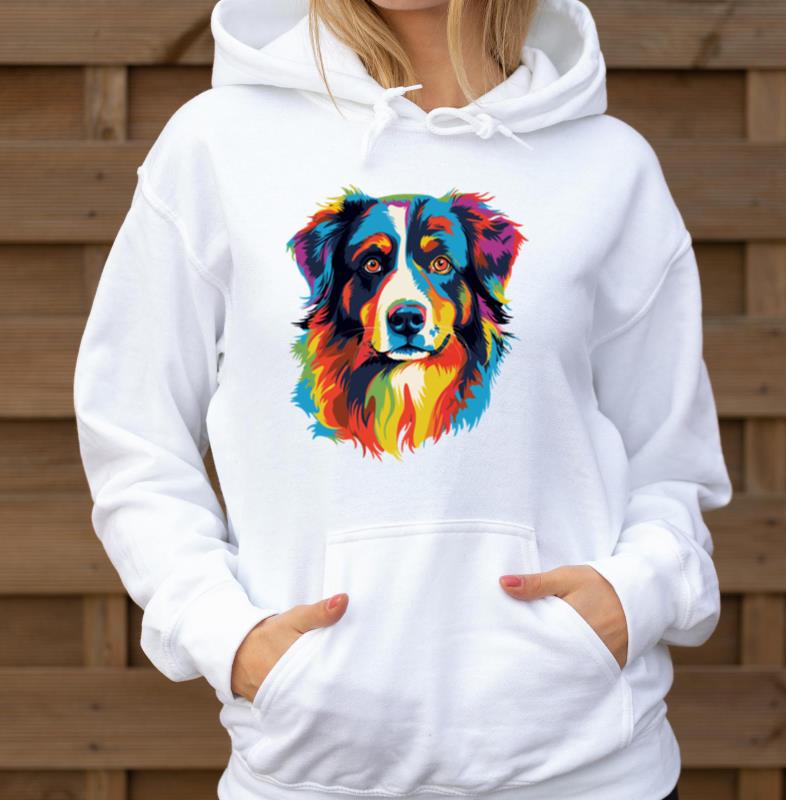 Australian Shepherd Dog Colorful - Unisex Hoodie