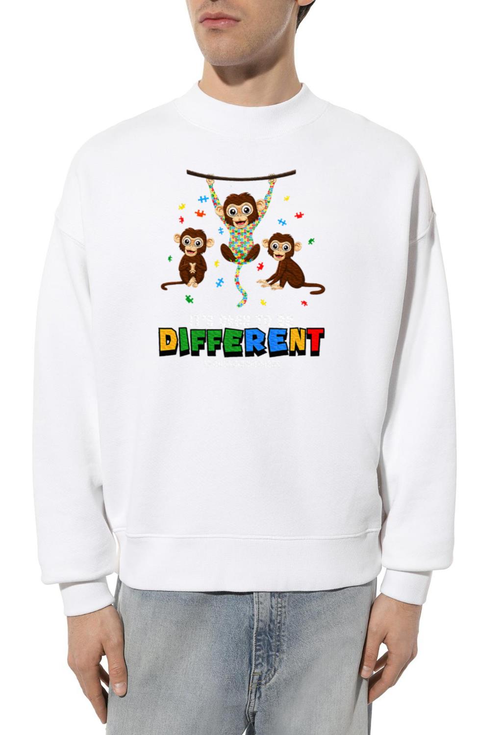 Autism Awareness Monkey Animal Its Ok - Unisex Sweatshirt