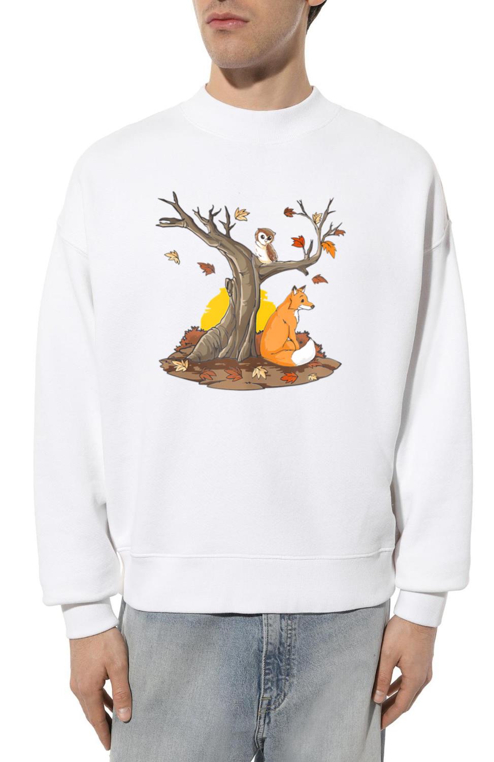 Autumn Tree Fox Owl - Unisex Sweatshirt