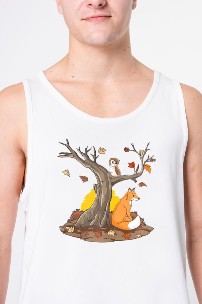 Autumn Tree Fox Owl - Unisex Tank Top