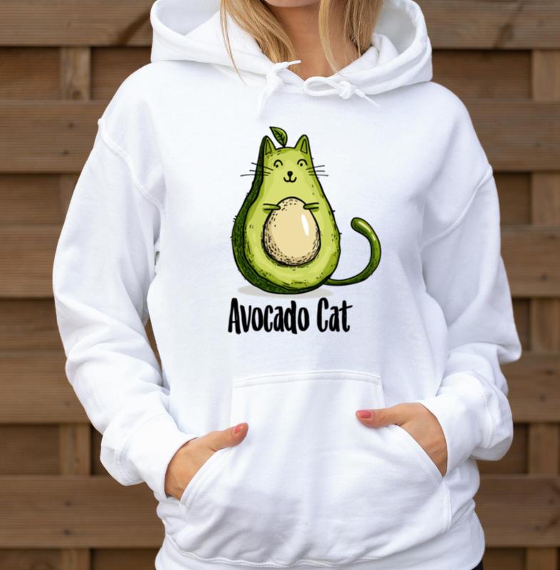 Avocado Cat Cats Vegetarian Vegan Gift_1 - Unisex Hoodie
