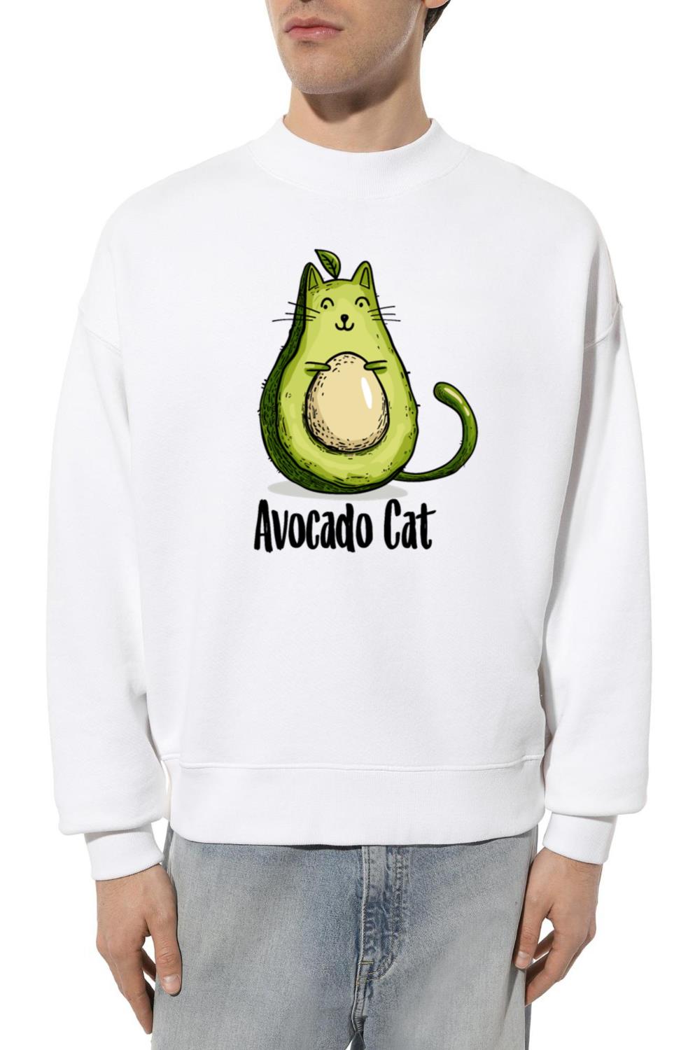 Avocado Cat Cats Vegetarian Vegan Gift_1 - Unisex Sweatshirt