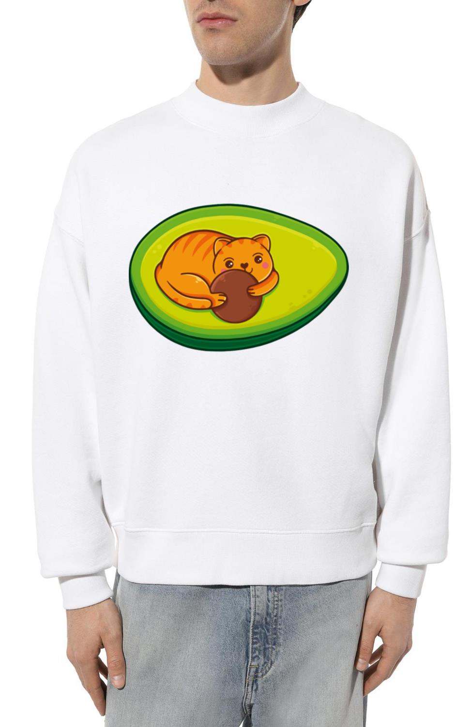 Avocado Cat Kawaii Art - Unisex Sweatshirt