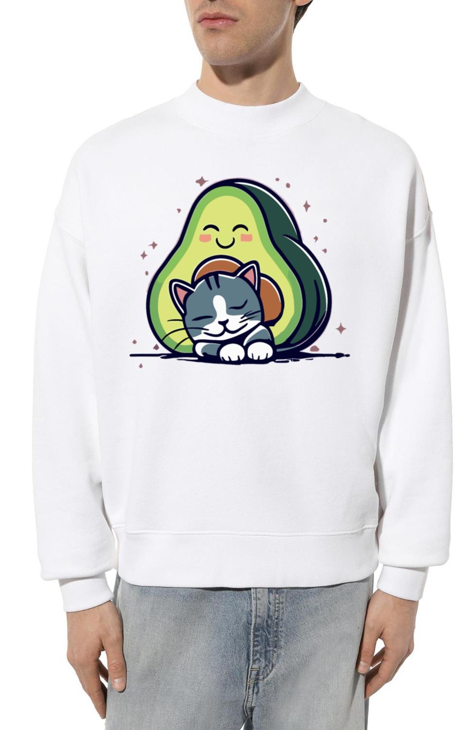 Avocado Sleeping Cat Kawaii - Unisex Sweatshirt