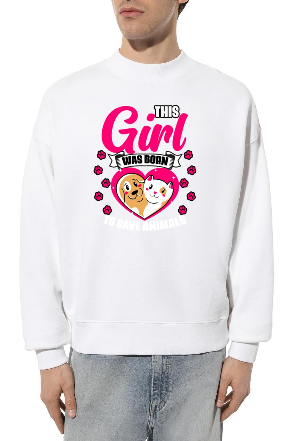 Awesome This Girl Was Born To Save Animals - Unisex Sweatshirt