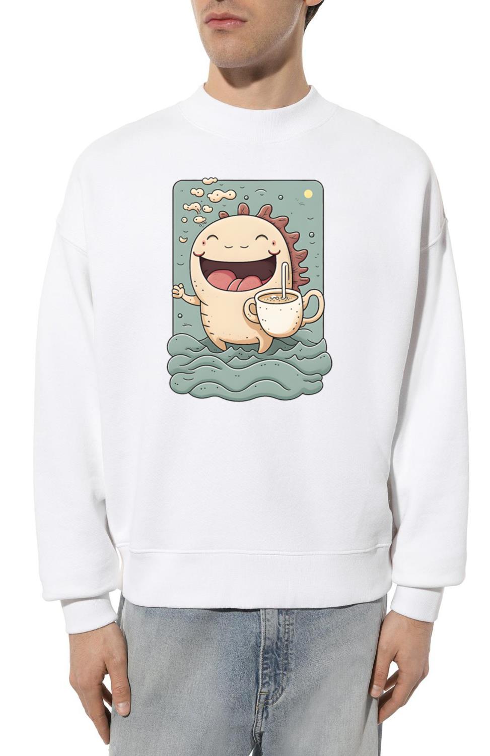 Axolotl & Coffee Kawaii Anime Axolotls Lover - Unisex Sweatshirt