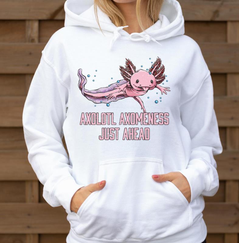 Axolotl Axomeness Ahead Animal Pun Salamander Anim - Unisex Hoodie