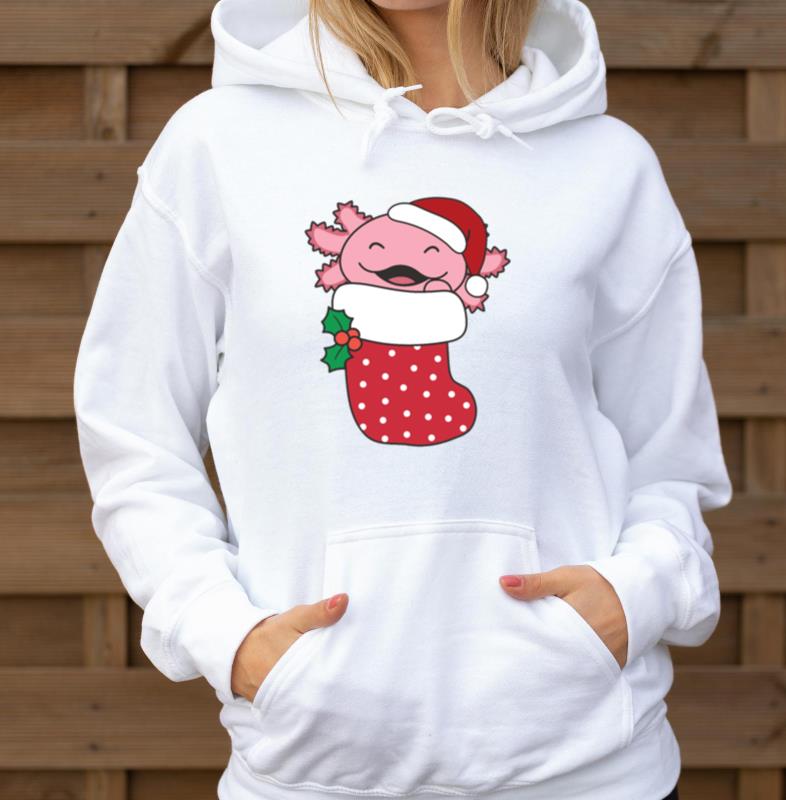 Axolotl Christmas Sock Winter Animals Axolotl - Unisex Hoodie