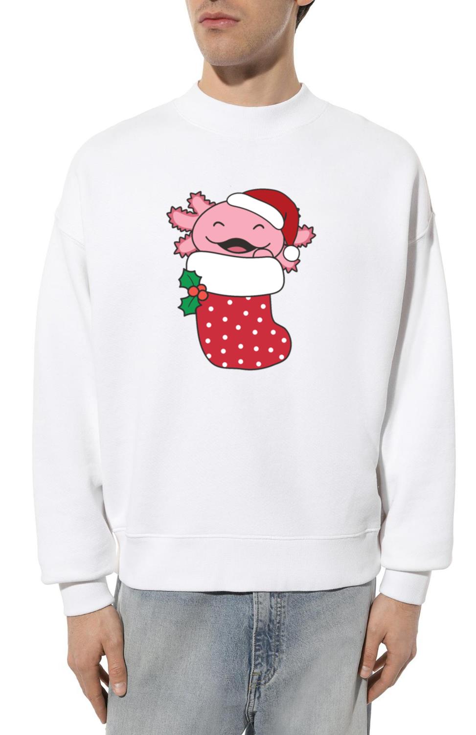 Axolotl Christmas Sock Winter Animals Axolotl - Unisex Sweatshirt