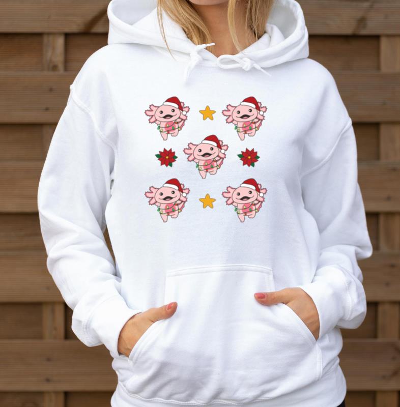 Axolotl Christmas Winter Animals Axolotls - Unisex Hoodie