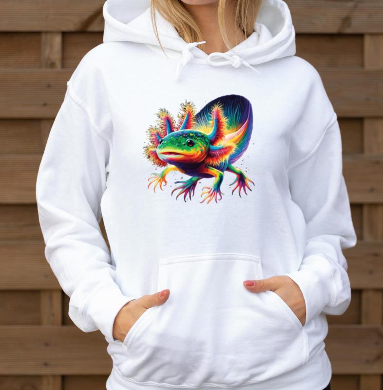 Axolotl Cute Animals Kawaii Anime Funny Axolotl_1 - Unisex Hoodie