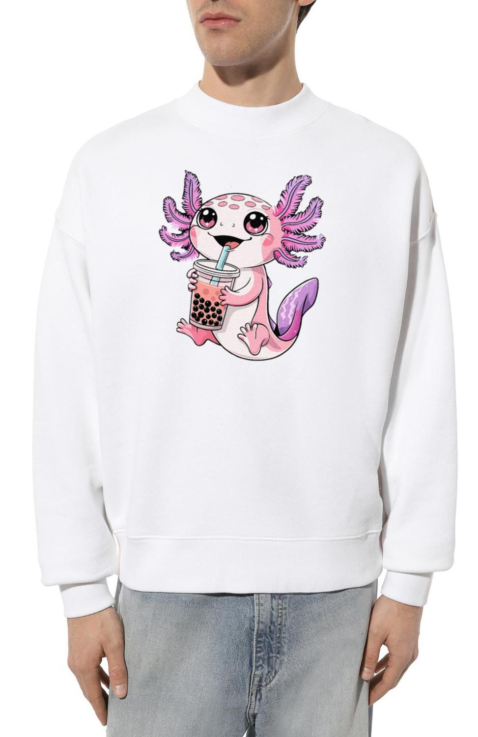 Axolotl Cute Kawaii Anime Boba Tea Gift - Unisex Sweatshirt
