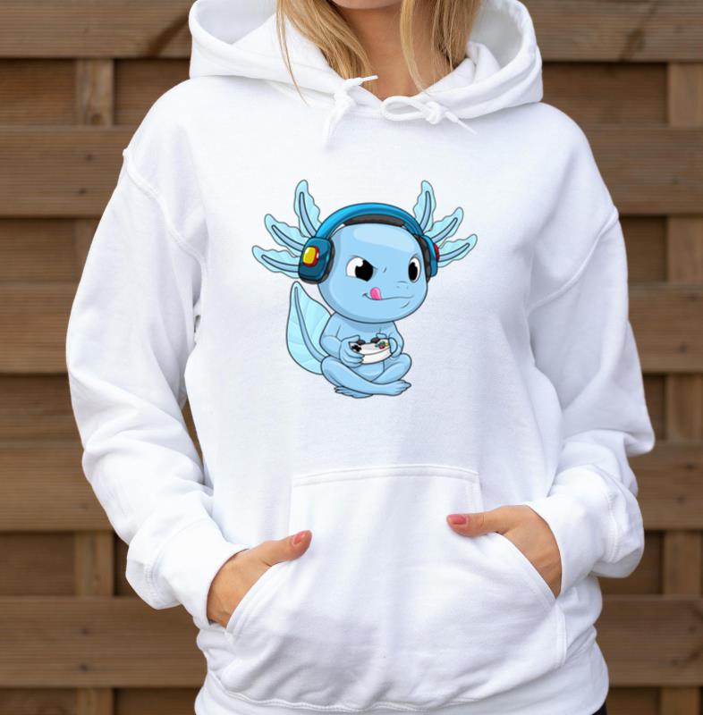 Axolotl Gamer Kawaii Gaming Anime Apparel for Boys - Unisex Hoodie