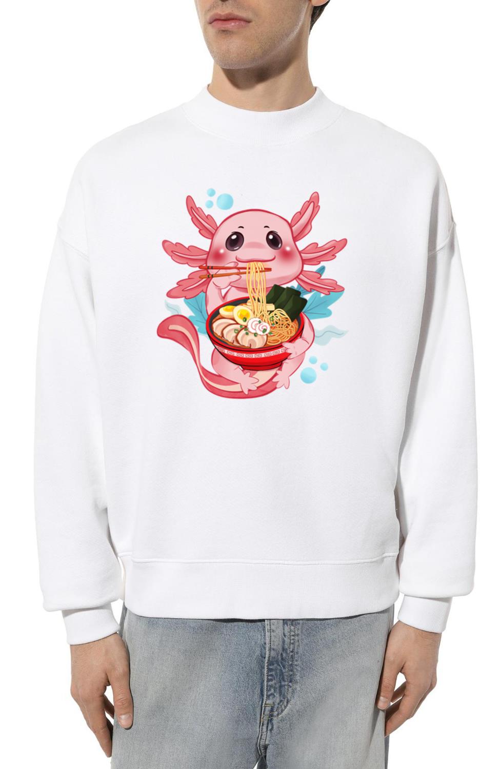 Axolotl Ramen Noodle Eating Ramen Kawaii Anime - Unisex Sweatshirt