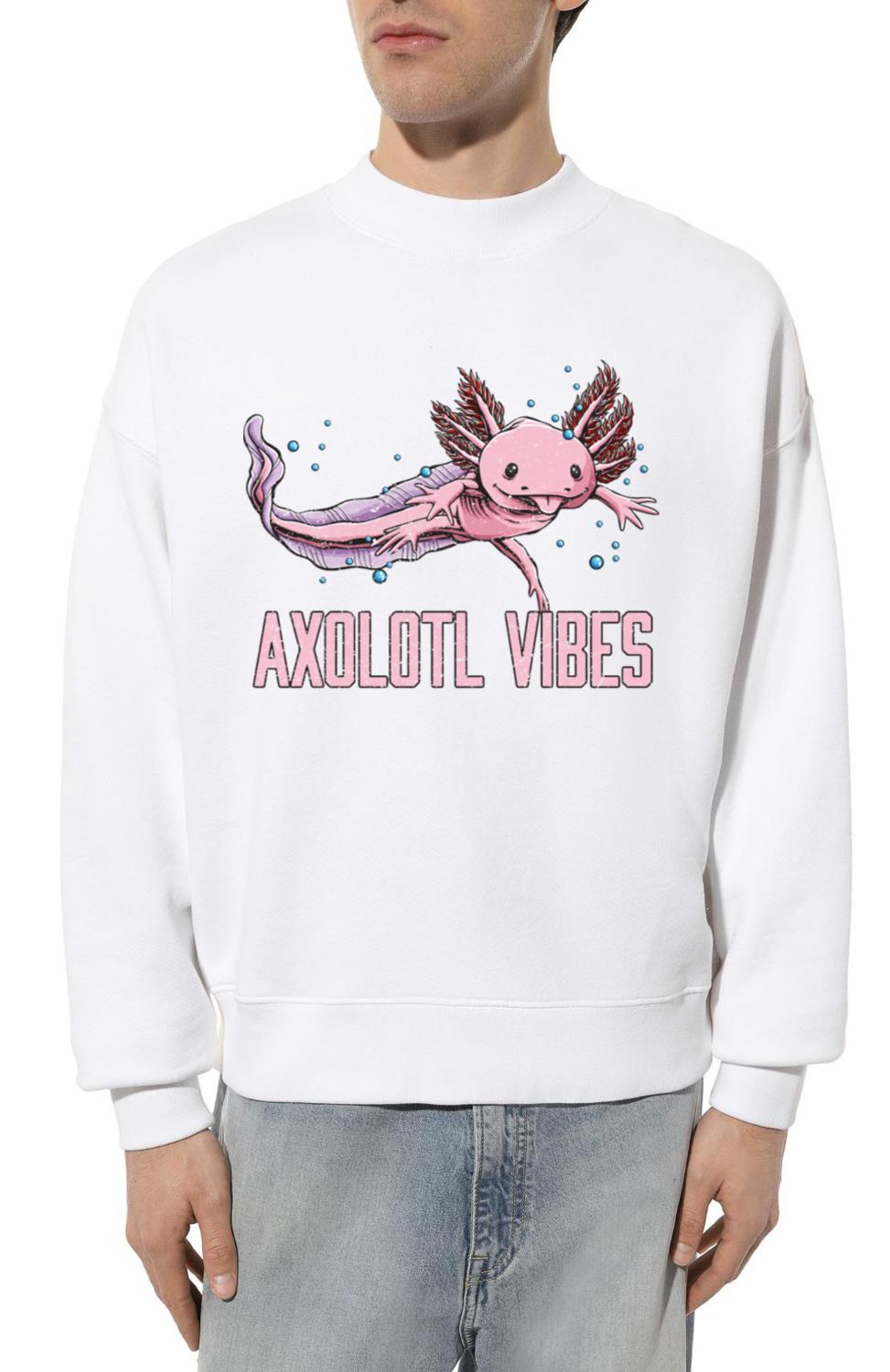 Axolotl Vibes Salamander Animal Lover Amphibians P - Unisex Sweatshirt